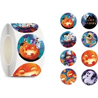 Autocolantes divertidos de Halloween em rolo - 200 pcs.