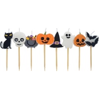 Pack de velas Halloween 8 cm - 8 unidades