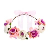 Fita para a cabeça com flores - 51 cm