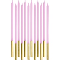 Velas de cores pastel de 14 cm - 12 unidades