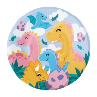 Pratos de Dino Friends de 22,2 cm - 8 unidades