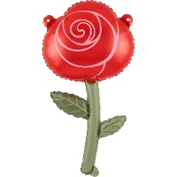 Balão em forma de rosa vermelha de 20 x 41,5 cm