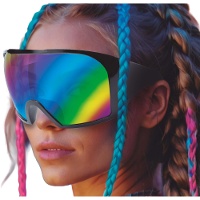 Óculos futuristas multicolor estilo esquiador