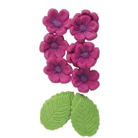 Figuras de açúcar de flores e folhas - Dekora - 13 unidades
