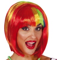 Cabeleira multicolorida de meio cabelo