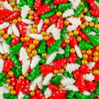 Aspersões de trio de abetos natalinos de 90 gr - Azucren