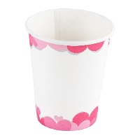 Copos com corações e fundo branco - 8 unidades