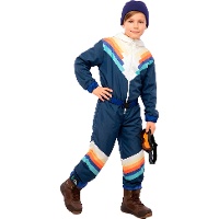 Fantasia de esquiador azul para menino