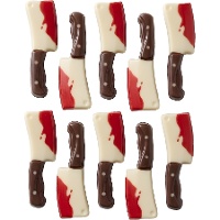 Figuras de chocolate branco de facas sangrentas - 10 unid.
