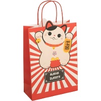 Sacola de presente 32 x 26 x 10 cm Gato da Sorte