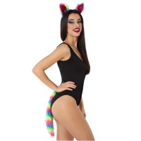 Conjunto de gatinho multicolorido - 2 peças