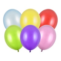 Balões de látex metalizados de 12 cm - PartyDeco -100 unidades