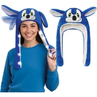 Gorro de ouriço azul com luzes e movimento