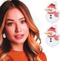 Brincos de boneco de neve com gorro - 1 par