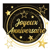 guardanapos de estrela de joyeux aniversaire - 12 pcs.