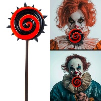 Pirulito de espiral vermelho e preto de 20 cm