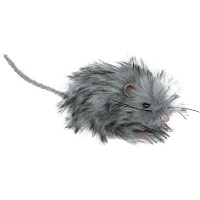 Rato peludo cinzento de 11 cm