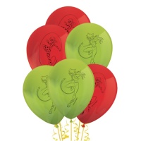 Balões de látex joaninha em acção 23 cm - Procos - 8 unidades
