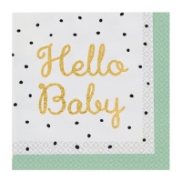 Guardanapos Hello Baby 16,5 x 16,5 cm - 16 unidades