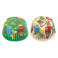 Formas para cupcakes quebra-nozes branco e verde - Decora - 36 unidades