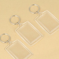 Porta-chaves rectangulares com fotografia 4,2 x 2,8 cm - 4 unid.