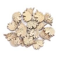 Figuras de unicórnio de sonho de madeira 3 cm - 20 pcs.