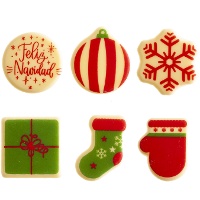 Figuras de chocolate branco de Natal - 48 unidades