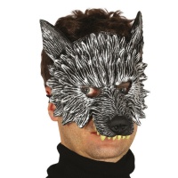 Máscara de lobo meia-face