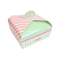 Caixa para bolo quadrado 25 x 25 x 10 cm com pega
