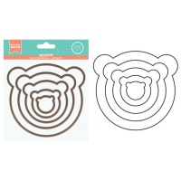 Conjunto de recortes de silhuetas de ursos - Happy cut Artemio - 5 peças