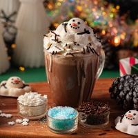 Kit de decoração para chocolate quente de boneco de neve derretido