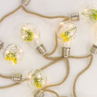 Grinalda de luz LED com lâmpadas de flores accionadas a pilhas - 1,65 m