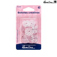 Botões criativos de plástico transparente - Hemline - 12 pcs.