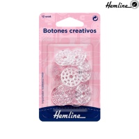 Botões criativos em plástico transparente - Hemline - 12 peças