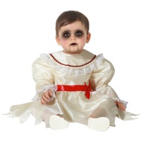 Fato de boneca diabólica com vestido comprido para bebé