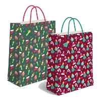 Saco de presentes de Natal 14 x 11,5 x 6,7 cm com figuras - 1 unidade