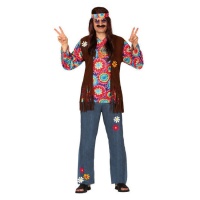 Fato hippie colorido para homens