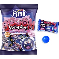 Rebuçado de língua com pastilha elástica - embalagem individual - Fini booom vampiro - 65 g
