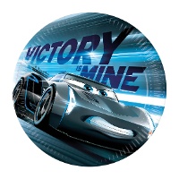 Pratos Cars azuis de 23 cm - 8 unidades