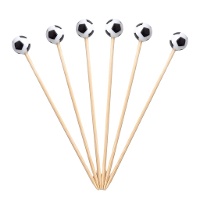Palitos decorativos com bola de futebol - 12 unidades