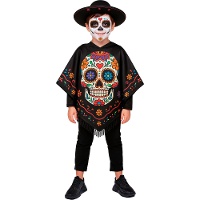 Poncho do Dia dos Mortos infantil