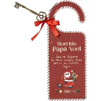 Enfeite de porta com a chave mágica do Papai Noel