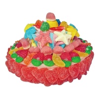 Torta de guloseimas multicolorida com estrelas de 1 kg