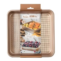 Forma quadrada de 24,5 x 24,5 x 5,5 cm rosa dourado - Decora