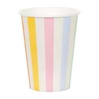 Copos Listrados Multicolor de 400 ml - 6 unidades