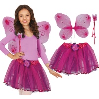 Conjunto de borboleta lilás com asas e tutu