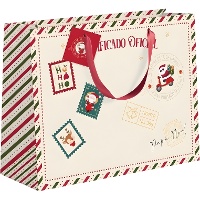 Saco de presente 35 x 28 x 15 cm com Pai Natal