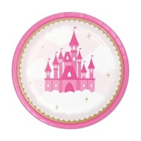 Pratos de castelo de conto de fadas 18 cm - 8 peças