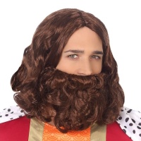 Peruca com barba e bigode de Rei Mago