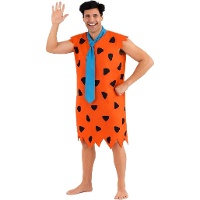 Fato de homem das cavernas laranja com gravata para homem